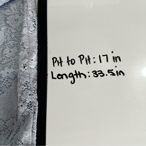 Vintage Women's Mini Dress 90's Size Medium Blue Lace Y2K Lined Coquette Floral - Picture 6 of 8